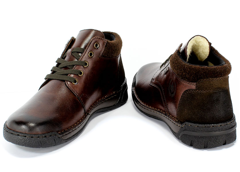 Trzewiki Rieker B0348-25 Brown Brązowy Skóra