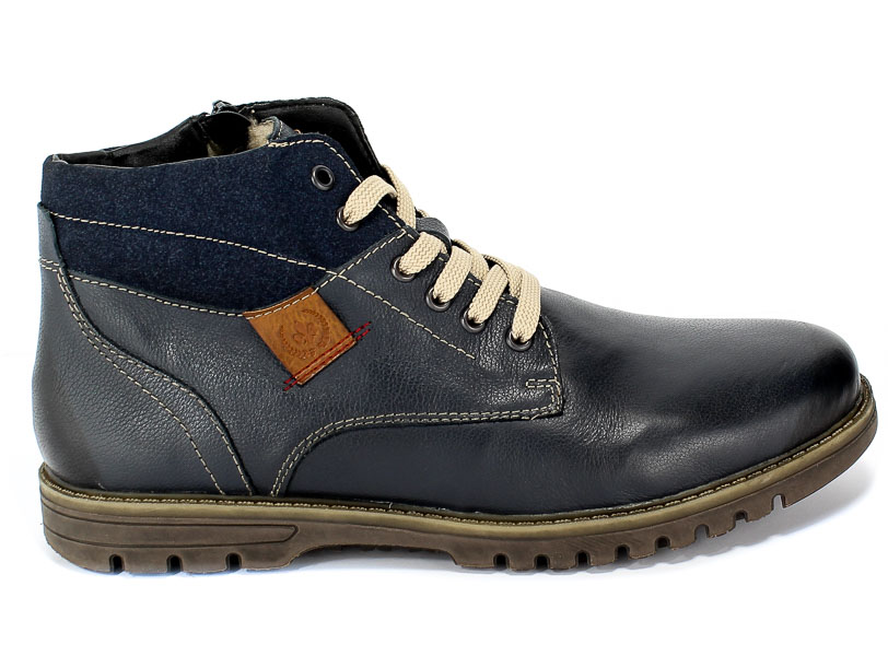 Trzewiki Rieker F3124-12 Blue Granatowy Skóra