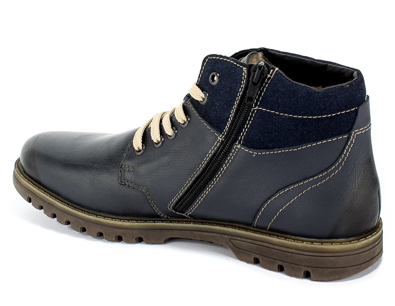 Trzewiki Rieker F3124-12 Blue Granatowy Skóra