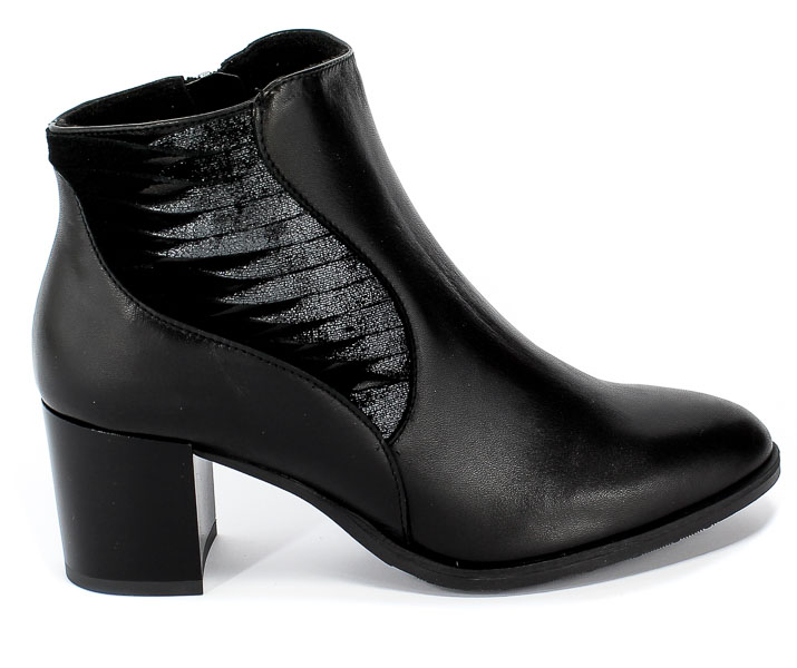 Botki Euro Moda KL 1019-571 Czarny Skóra