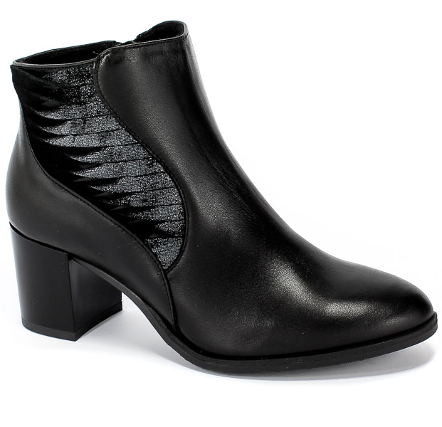Botki Euro Moda KL 1019-571 Czarny Skóra