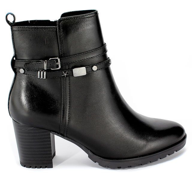 Botki Caprice 9-25431-23 022 Black Nappa Czarny Skóra