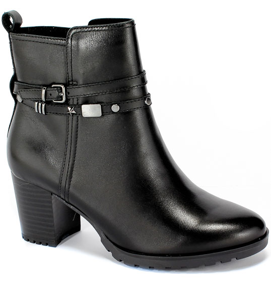 Botki Caprice 9-25431-23 022 Black Nappa Czarny Skóra