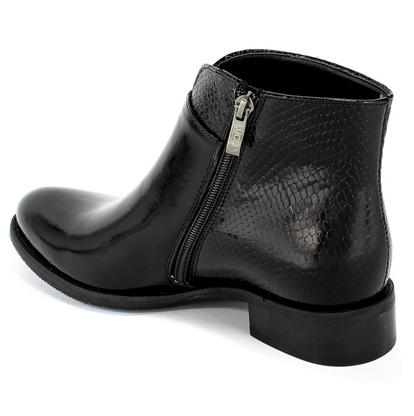 Botki Lucca 7630 Czar.Naplak/Wąż Skóra