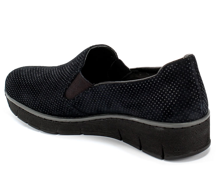 Półbuty Rieker 59766-18 Blue Granatowy Skóra