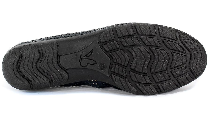 Baleriny Letnie Caprice 9-22151-24 876 Navy Nappa Granatowy Skóra