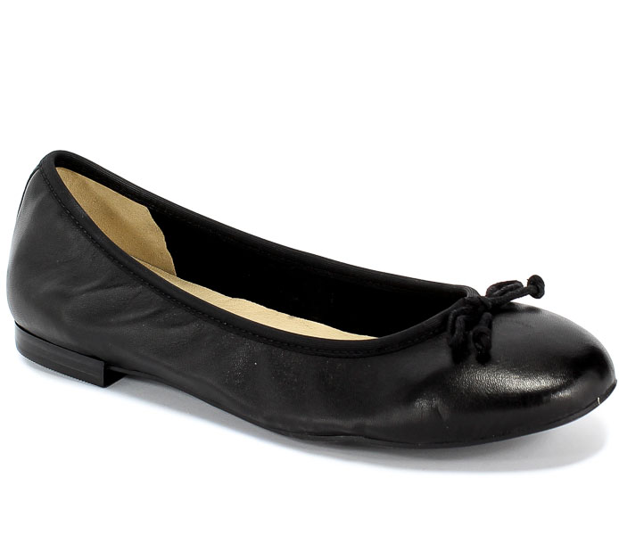 Baleriny Caprice 9-22100-24 040 Black Soft Nap. Czarny Skóra