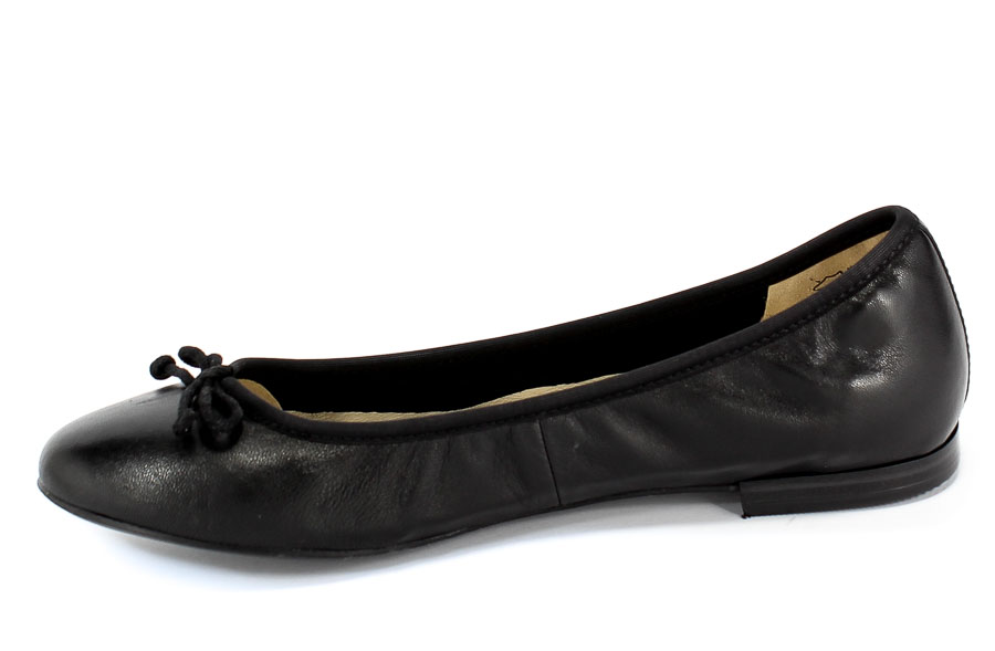 Baleriny Caprice 9-22100-24 040 Black Soft Nap. Czarny Skóra