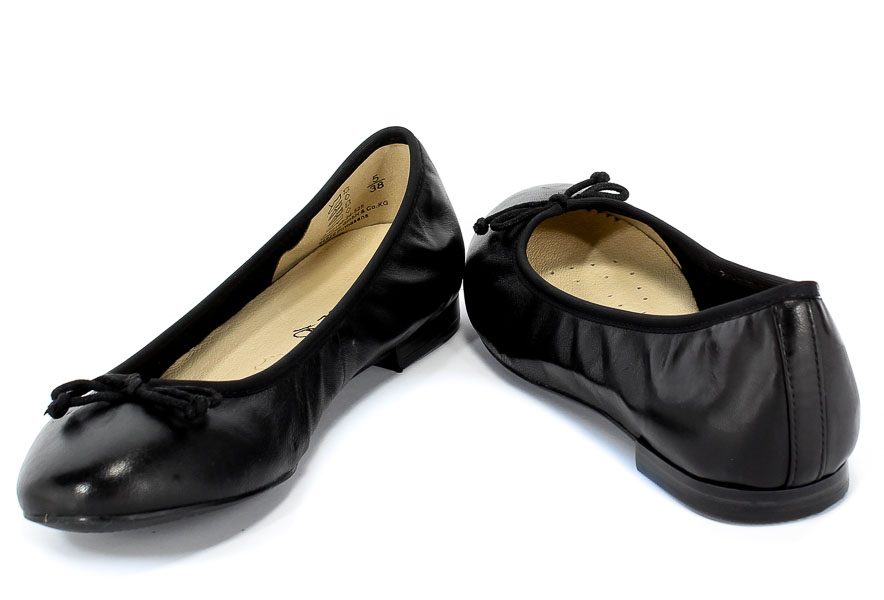 Baleriny Caprice 9-22100-24 040 Black Soft Nap. Czarny Skóra