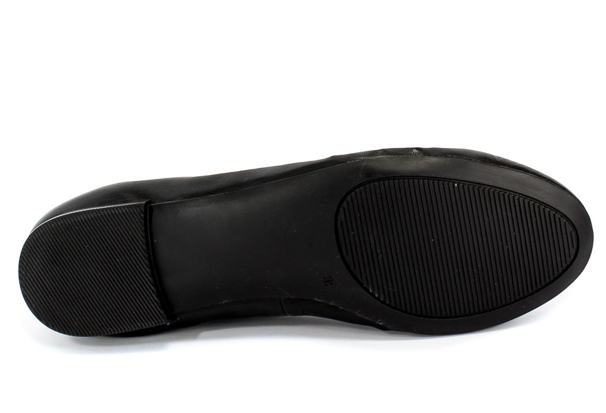 Baleriny Caprice 9-22100-24 040 Black Soft Nap. Czarny Skóra