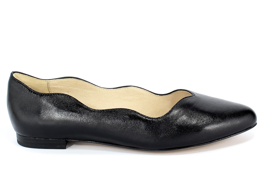 Baleriny Caprice 9-24201-24 022 Black Nappa Czarny Skóra