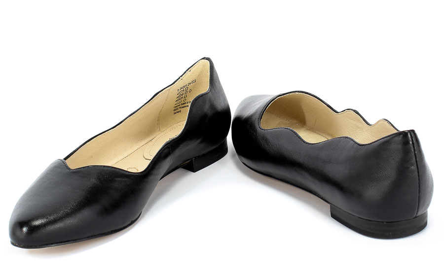 Baleriny Caprice 9-24201-24 022 Black Nappa Czarny Skóra