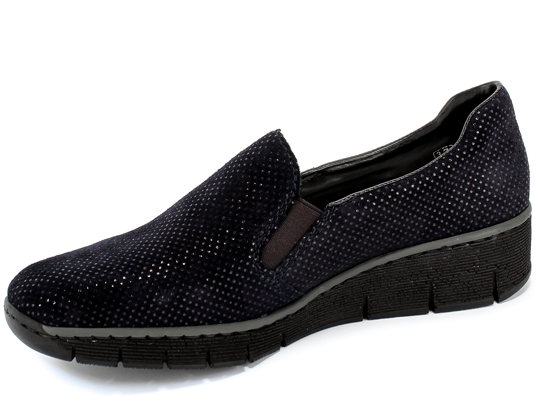 Półbuty Rieker 53766-18 Blue Granatowy Skóra