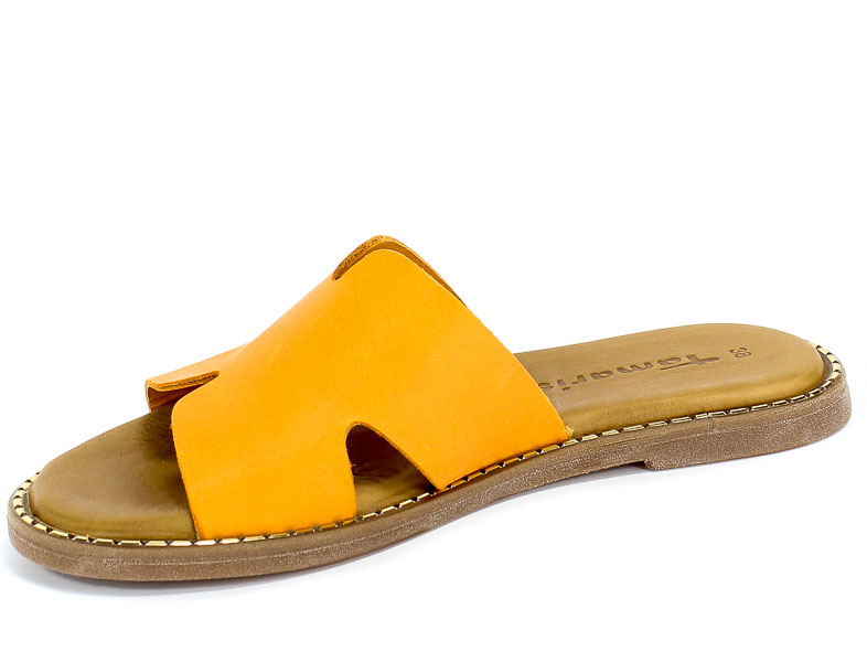 Klapki Tamaris 1-27135-24 606 Orange Pomarańczowy Skóra