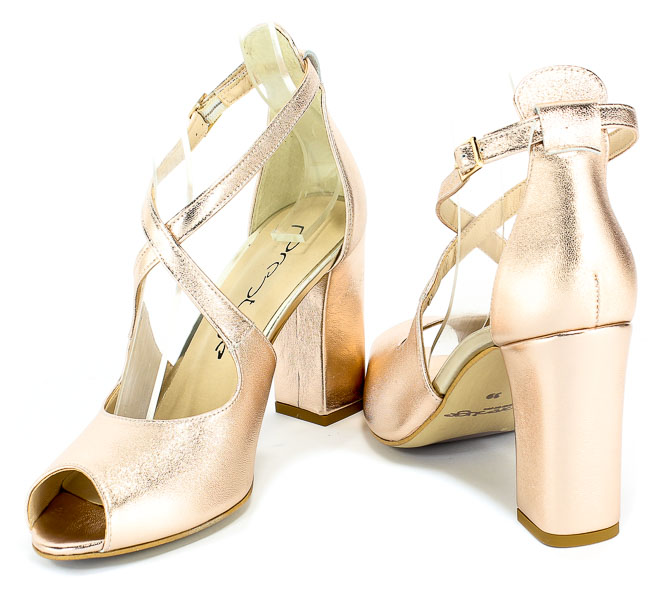 Sandały Prestige 2057 Obl S-161 Róż Skóra