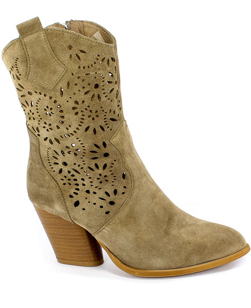 Botki Nessi 20740 Beż W1 Skóra