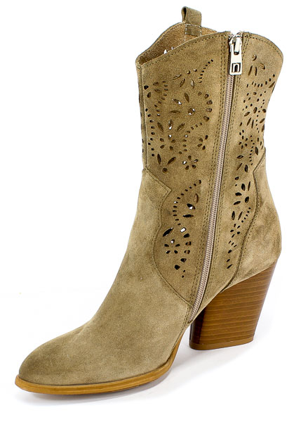 Botki Nessi 20740 Beż W1 Skóra