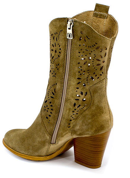 Botki Nessi 20740 Beż W1 Skóra