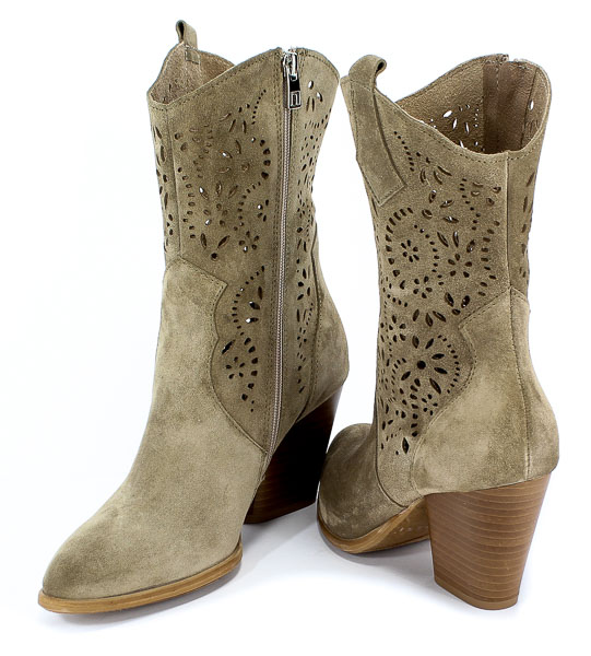 Botki Nessi 20740 Beż W1 Skóra