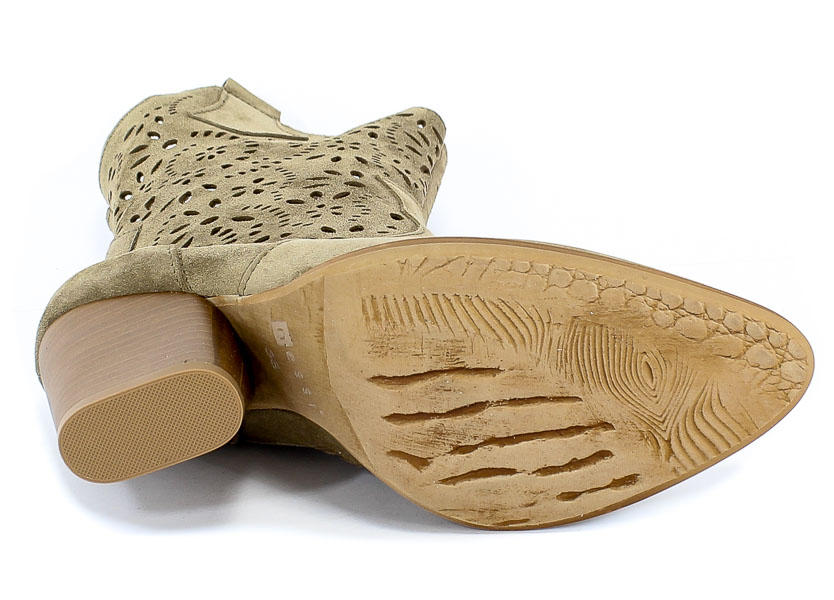 Botki Nessi 20740 Beż W1 Skóra