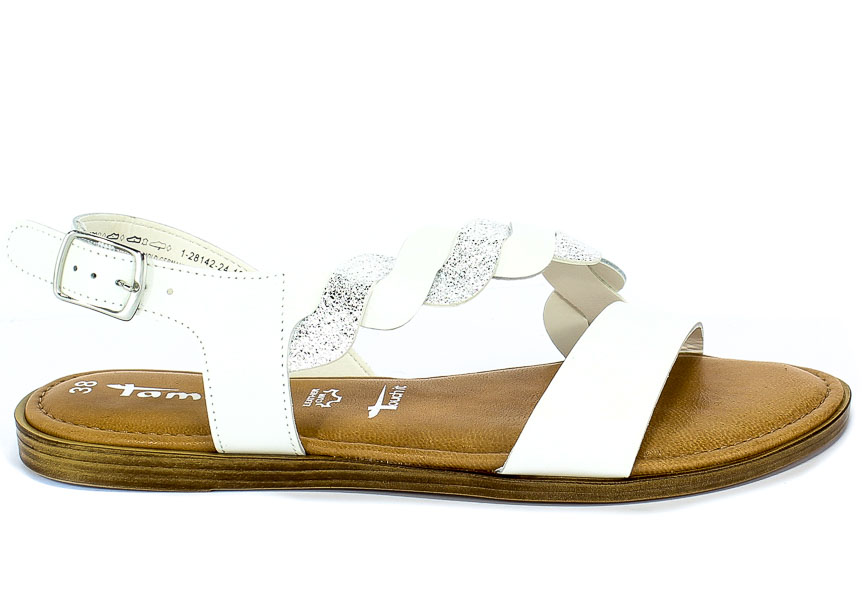 Sandały Tamaris 1-28142-24 191 White/Silver Skóra