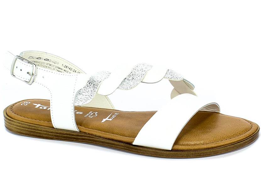 Sandały Tamaris 1-28142-24 191 White/Silver Skóra