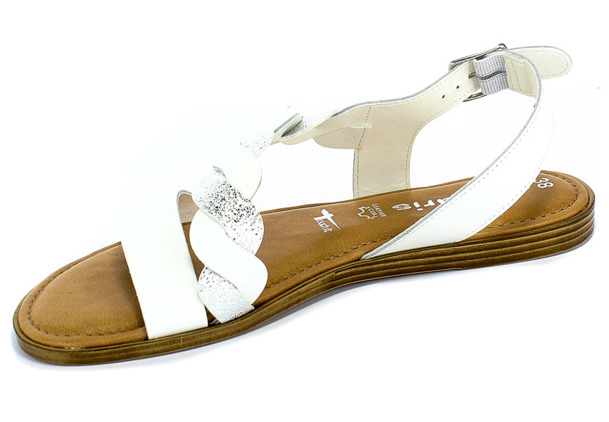 Sandały Tamaris 1-28142-24 191 White/Silver Skóra