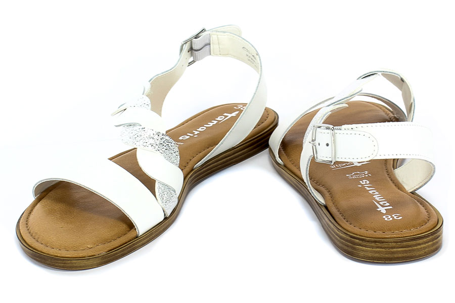 Sandały Tamaris 1-28142-24 191 White/Silver Skóra