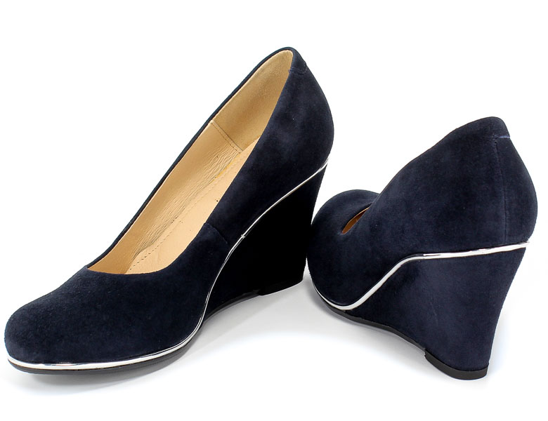 Czółenka Euro Moda Lib 1400 136 Granat Skóra