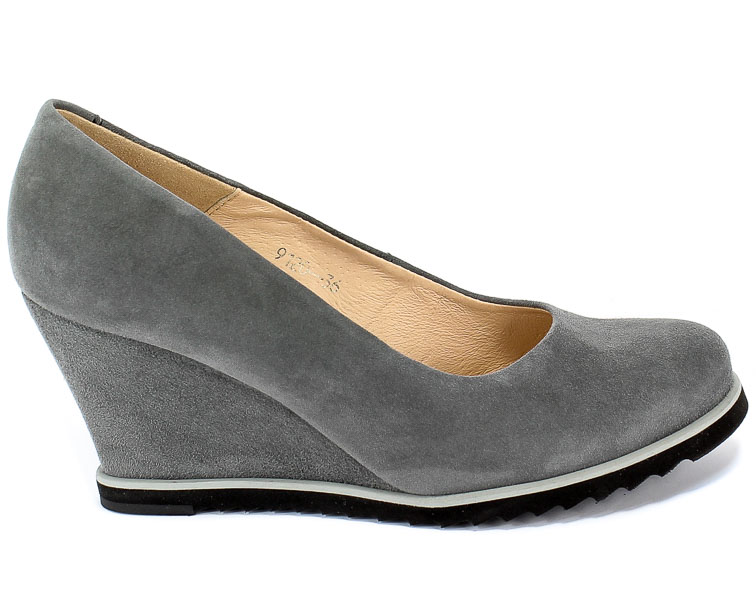 Czółenka Euro Moda Lib 9120 275 Szary Skóra