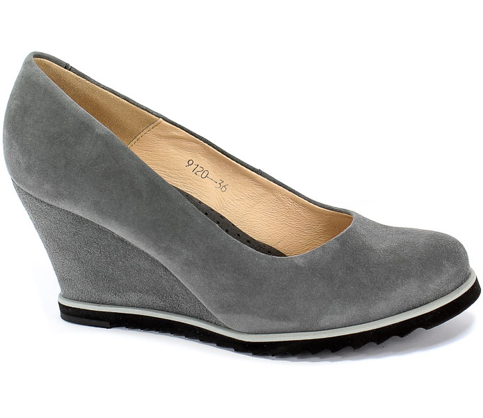 Czółenka Euro Moda Lib 9120 275 Szary Skóra
