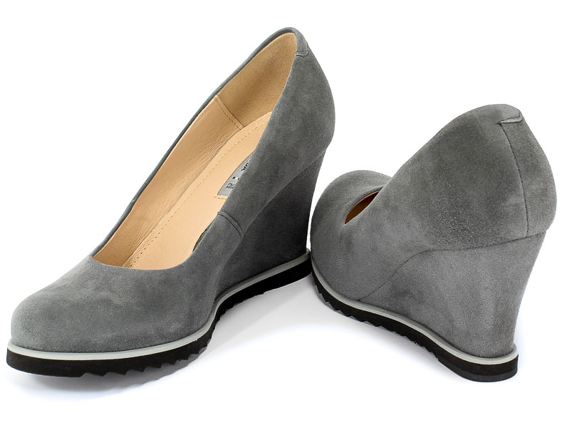 Czółenka Euro Moda Lib 9120 275 Szary Skóra