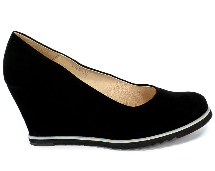 Czółenka Euro Moda Lib 9120 135 Czarny Skóra