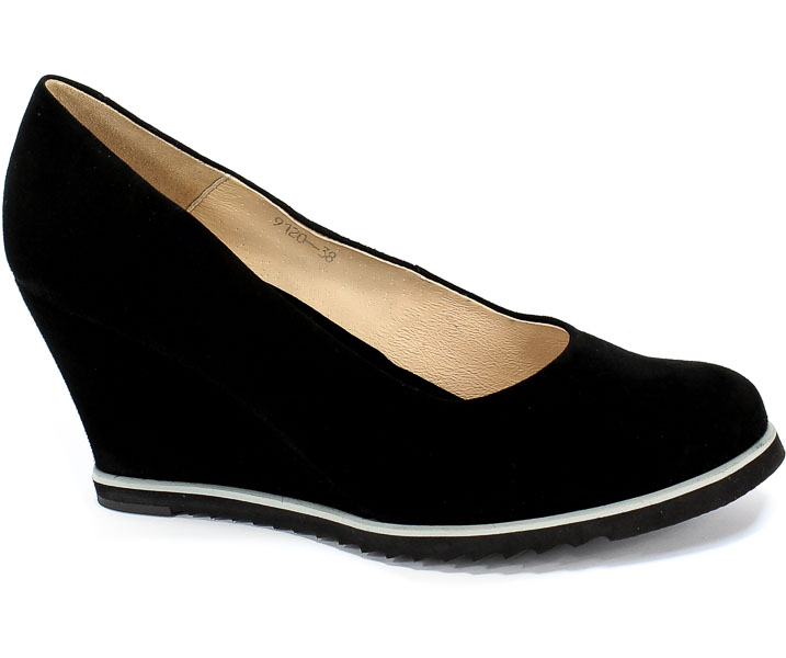 Czółenka Euro Moda Lib 9120 135 Czarny Skóra