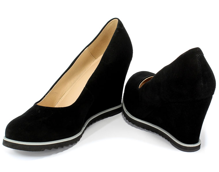 Czółenka Euro Moda Lib 9120 135 Czarny Skóra