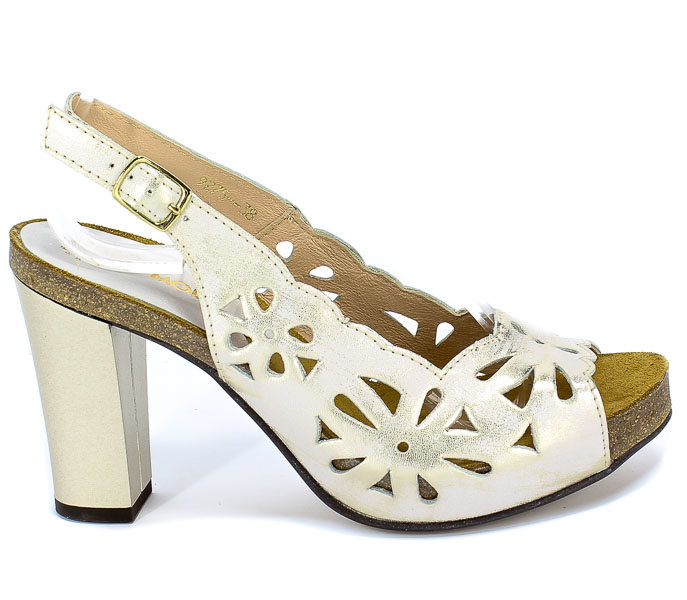 Sandały Euro Moda Lib 9275 100 Złoto Skóra