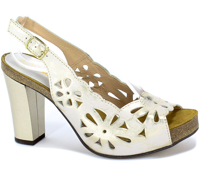 Sandały Euro Moda Lib 9275 100 Złoto Skóra