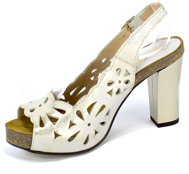Sandały Euro Moda Lib 9275 100 Złoto Skóra