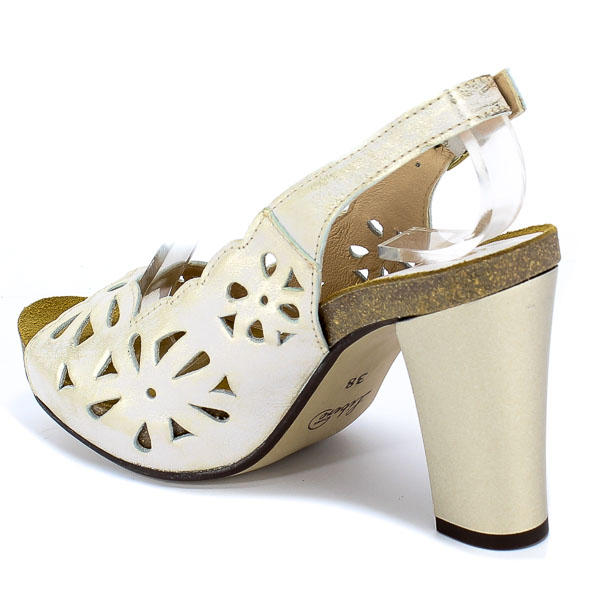 Sandały Euro Moda Lib 9275 100 Złoto Skóra