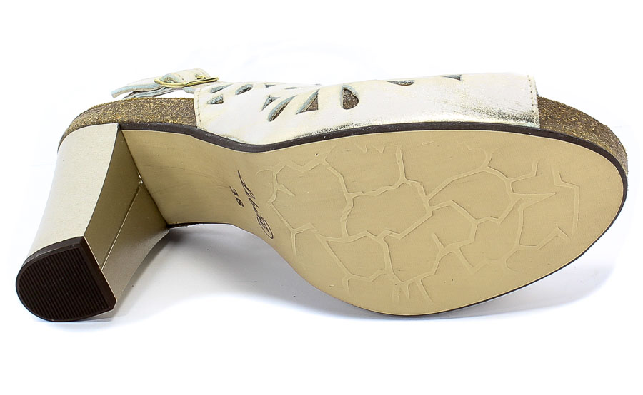 Sandały Euro Moda Lib 9275 100 Złoto Skóra