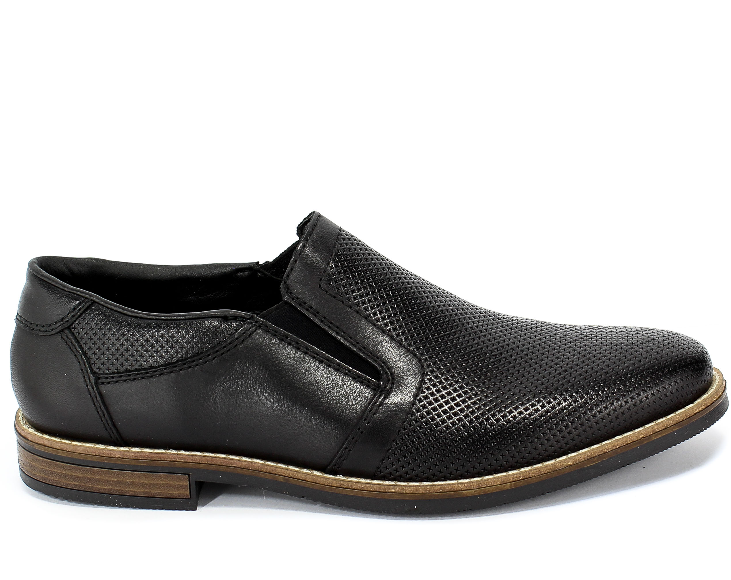 Półbuty Rieker 13571-00 Black Czarny Skóra