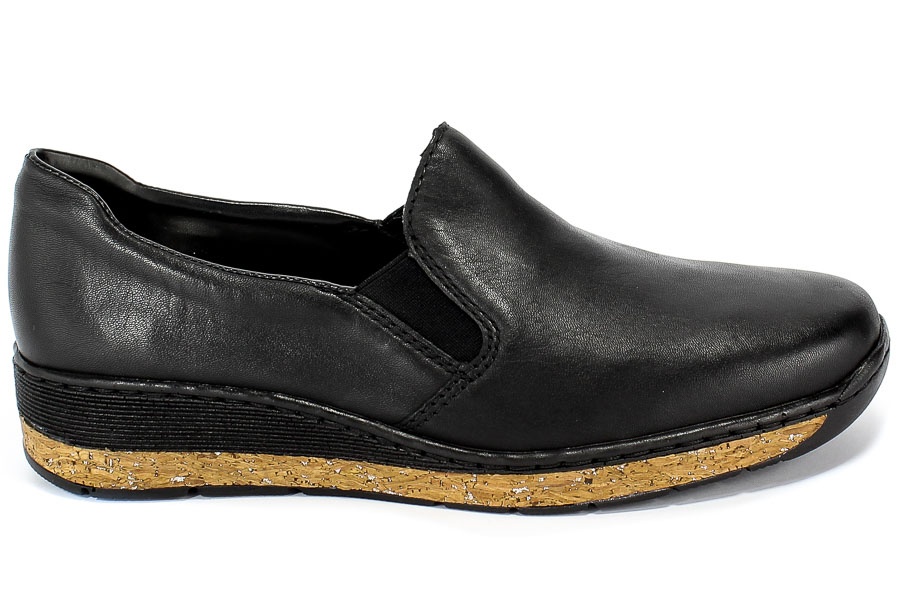Półbuty Rieker 53766-00 Black Czarny Skóra