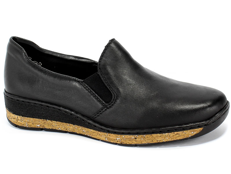 Półbuty Rieker 53766-00 Black Czarny Skóra