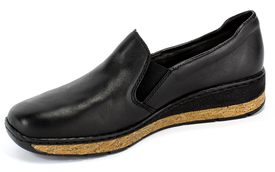 Półbuty Rieker 53766-00 Black Czarny Skóra