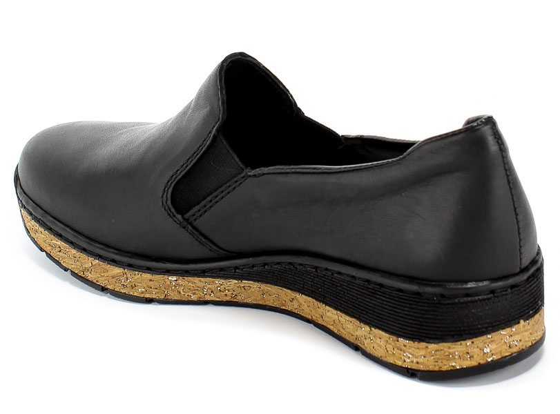 Półbuty Rieker 53766-00 Black Czarny Skóra