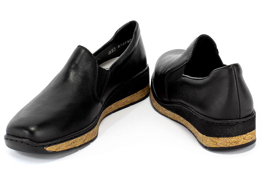 Półbuty Rieker 53766-00 Black Czarny Skóra