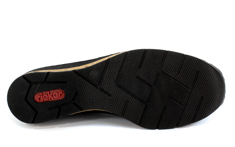 Półbuty Rieker 53766-00 Black Czarny Skóra