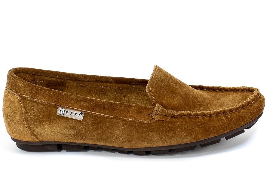 Mokasyny Nessi 17130 Camel W Brąz Skóra
