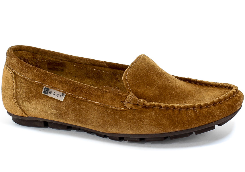 Mokasyny Nessi 17130 Camel W Brąz Skóra