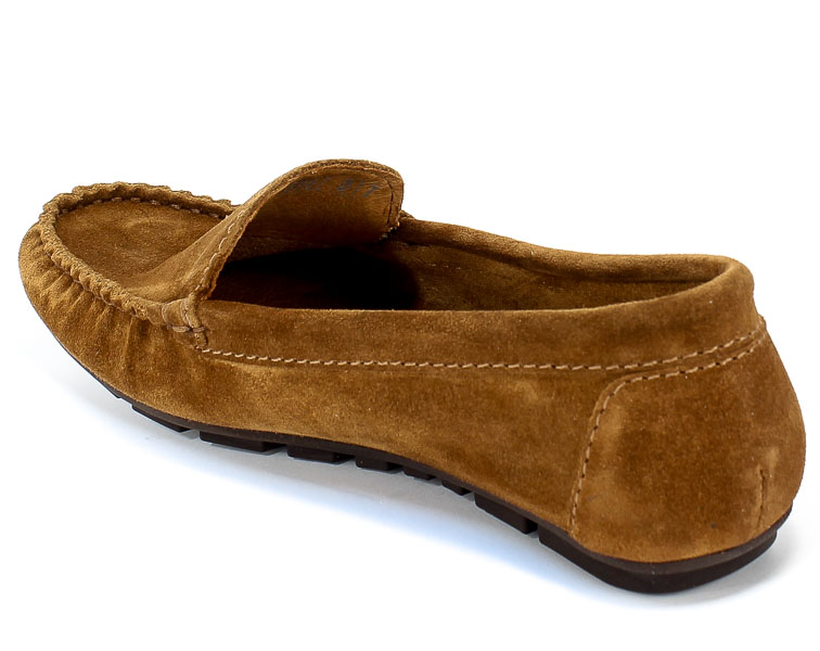 Mokasyny Nessi 17130 Camel W Brąz Skóra